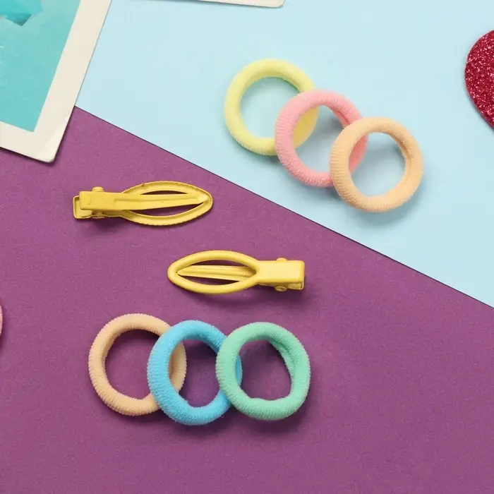 Набор для волос Набор для волос "Карамель" (10 резинок 1,5 см, 2 зажима 3 см) рыбка, жёлтый