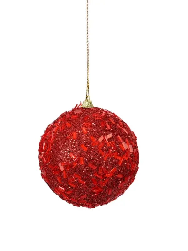 Ёлочный шар новогодний d=10 см «Карнавал» мерцание, красный