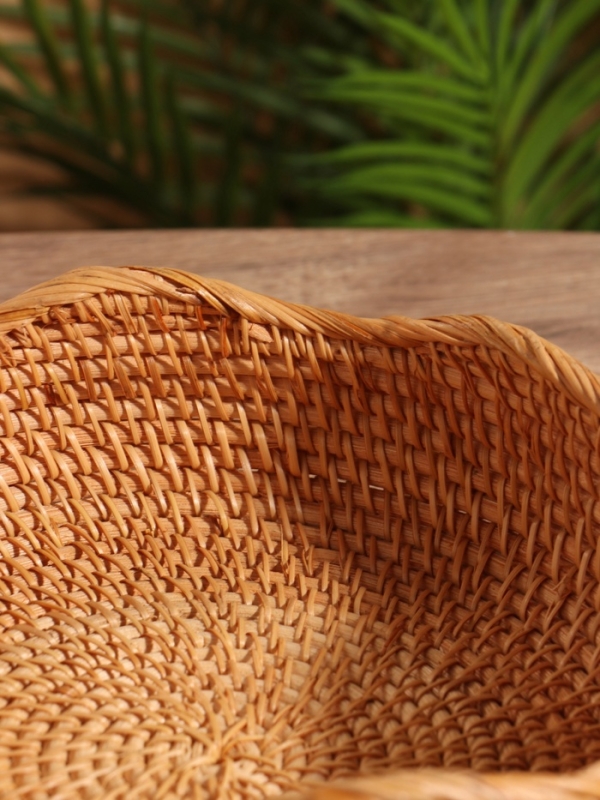 Корзина для фруктов плетёная 25х25х8 см, ротанг
