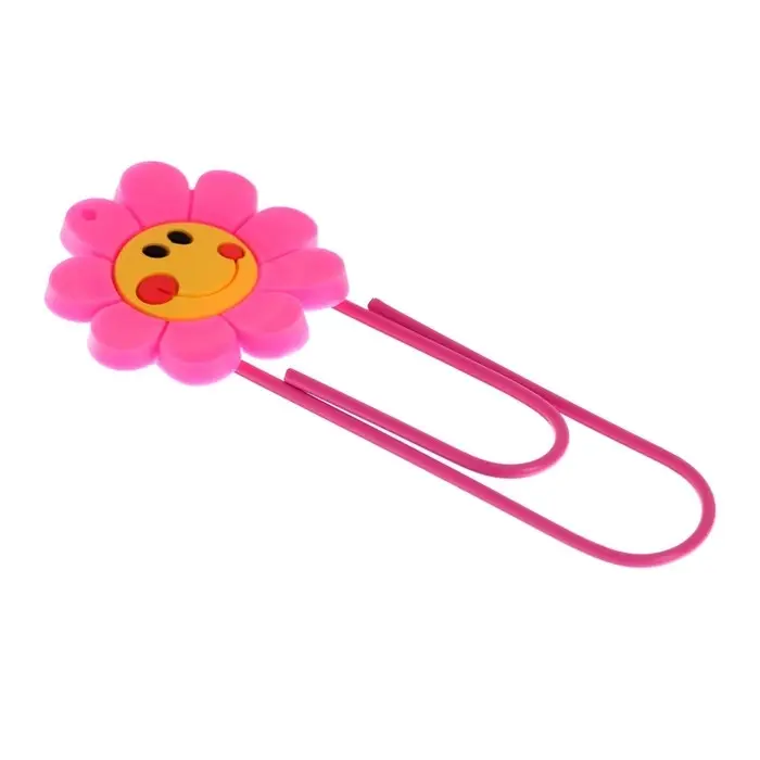 Закладка-скрепка большая, 11 см, Закладка-скрепка большая, 11 см, "Цветок", МИКС