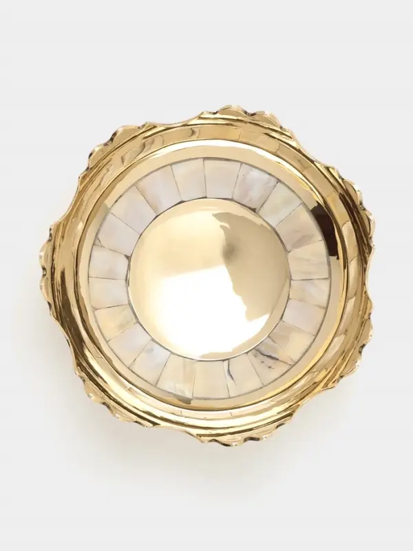 Чаша &laquo;Краун&raquo;, 12&times;12&times;4.5 см, латунь, перламутр