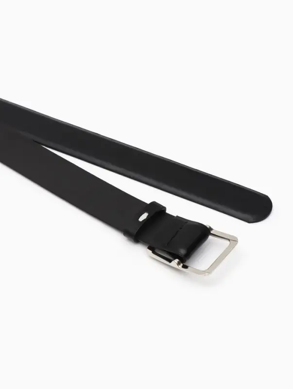 Ремень женский, 3.5&times;110 см, пряжка матовая, затяжка, чёрный