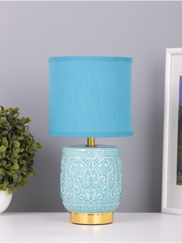 Лампа настольная Лампа настольная "Юдзу" 1х40Вт Е14 голубой 15х15х30см