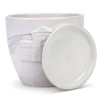 Горшок цветочный с поддоном 1,4 л, d15/h13 см белый керамика, "Голландия" (М)