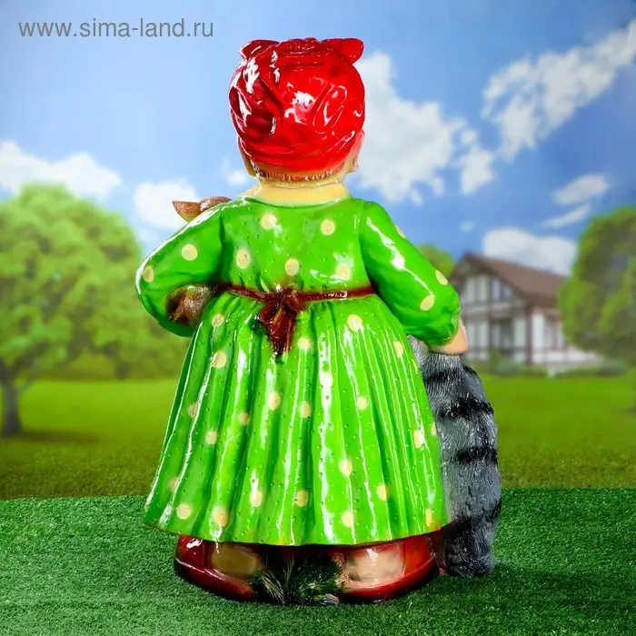 Садовая фигура  Садовая фигура "Тёща с котом и собакой" 51х44х77см МИКС