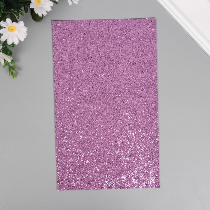 Лист для творчества иск.кожа Лист для творчества иск.кожа "Крупные блёстки" светлый фиолет лист 33х20 см толщина 0,84 мм