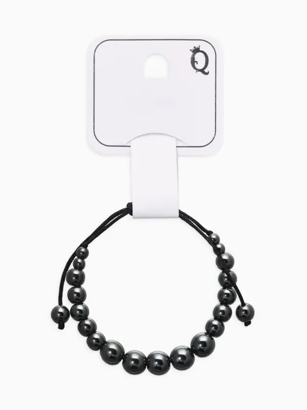 Браслет из бусин &laquo;Ассорти. Гематит&raquo;, d=6 см, серый