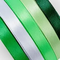 Атласная лента, набор 5 шт., 10 мм, 23&plusmn;1 м, белая, зелёная