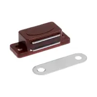Магнит мебельный M001BR, 41&times;13 мм, маленький, коричневый, 4 шт.