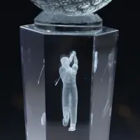 Наградная фигура стела &laquo;Гольф&raquo;, стекло, 25&times;6.5&times;6.5 см