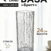 Ваза для цветов &laquo;Бритт&raquo;, размытие, 24&times;8 см, стекло, прозрачная