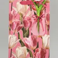 Пакет подарочный ламинированный &laquo;Тюльпаны&raquo;, 22.3&times;9&times;35 см