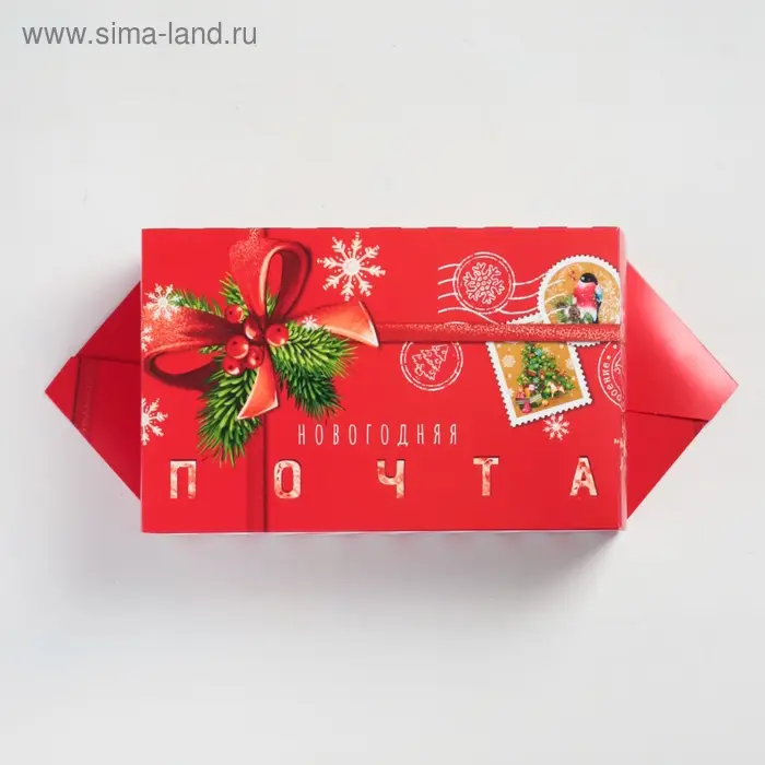 Складная новогодняя коробка-конфета «Новогодняя почта», 9,3 х 14,6 х 5,3 см, Новый год Складная новогодняя коробка-конфета «Новогодняя почта», 9,3 х 14,6 х 5,3 см, Новый год