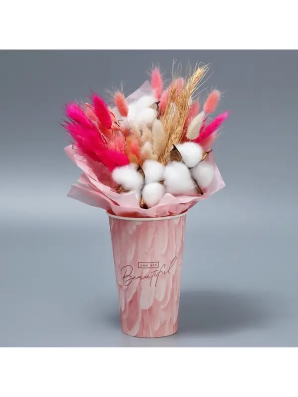 Стакан для цветов влагостойкий &laquo;Перья&raquo;, 400 мл