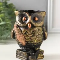 Подставка для мелочей &laquo;Сова на книгах&raquo;, карандашница, 10&times;8 см, под бронзу винтаж