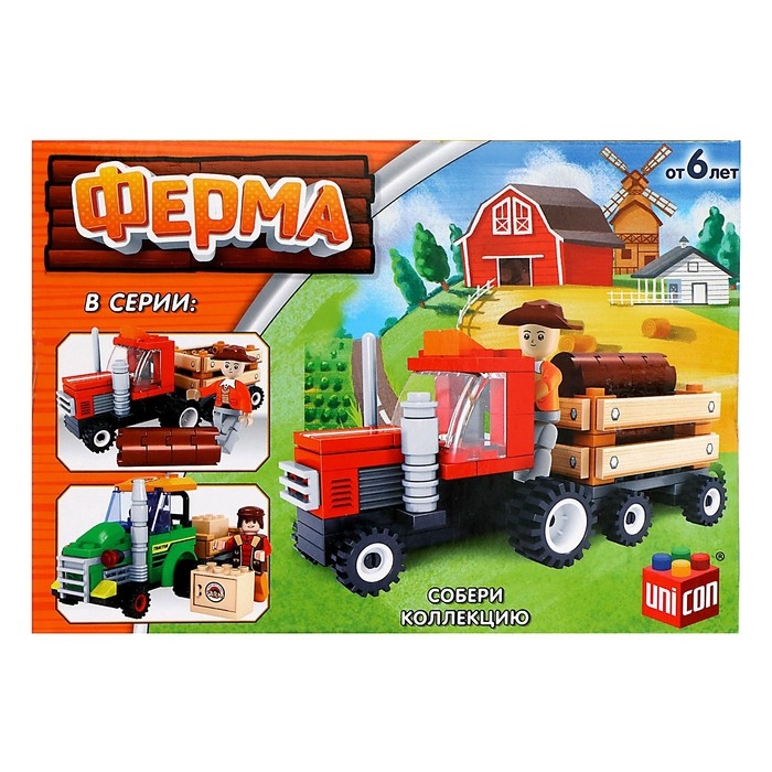 Конструктор Ферма «Лесозаготовочный грузовик», 93 детали Конструктор Ферма «Лесозаготовочный грузовик», 93 детали