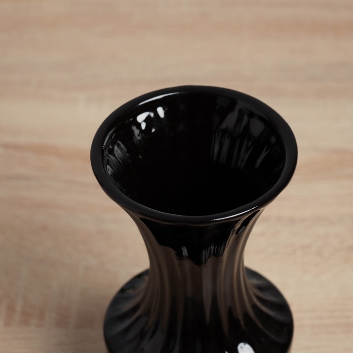 Ваза керамика настольная Ваза керамика настольная "Тьяго" феерия, 18х8,5 см, чёрный