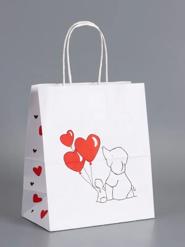 Пакеты подарочные, "С Днем Рождения", 22 х 12 х 25 см , набор 4 шт