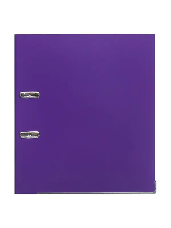 Папка-регистратор А4, 50 мм, ПВХ, тиснение &laquo;лен&raquo;, металлическая окантовка, карман на корешок, собранная, фиолетовая