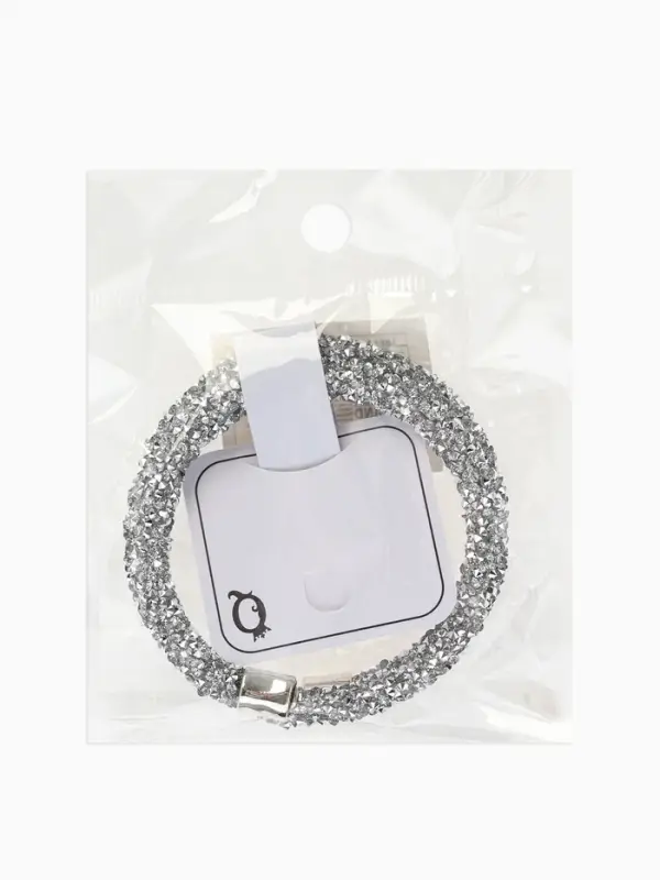 Браслет-пружинка &laquo;Шанталь&raquo;, 2 ряда, цвет серебро, d=7 см