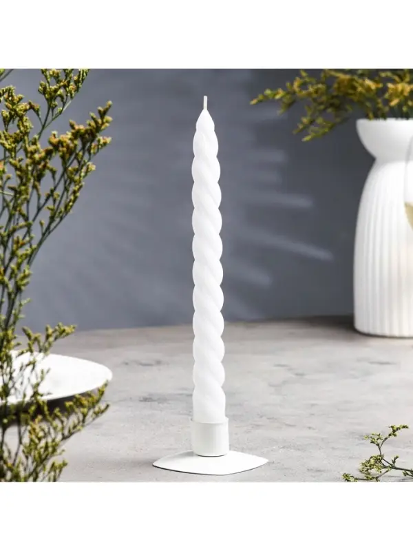 Свеча витая, 2.3&times;24.5 см, 5 ч, 50 г, белая