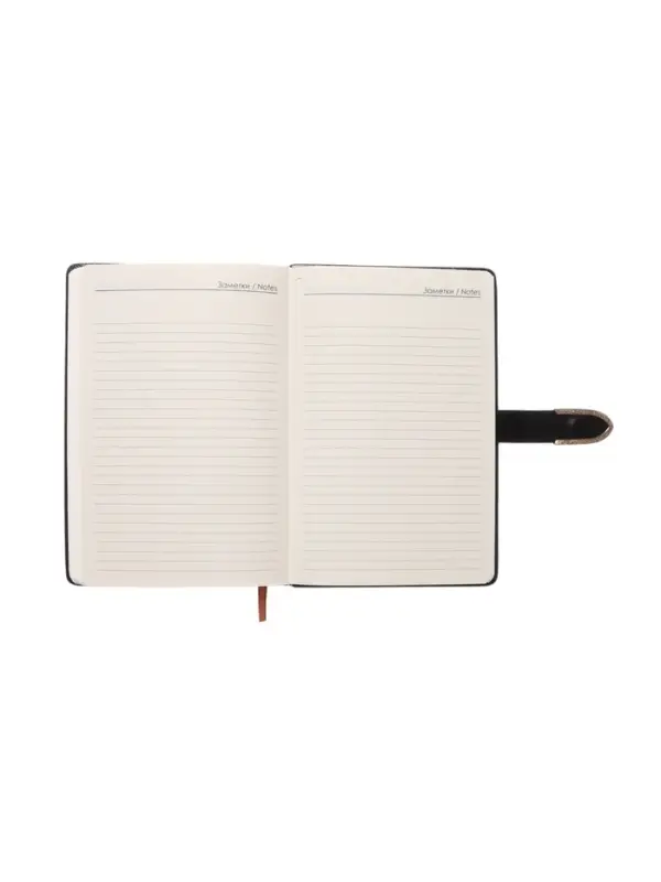 Ежедневник недатированный формат А5, с хлястиком, 112л, линия, пвх, Черный Ежедневник недатированный формат А5, с хлястиком, 112л, линия, пвх, Черный