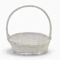 Корзина плетёная для хранения Osier, лоза, с ручкой, белая, набор 3 шт., Greengo