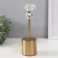 Подсвечник на 1 свечу d=4 см &laquo;Ниса&raquo;, под золото, 8&times;8&times;23.5 см