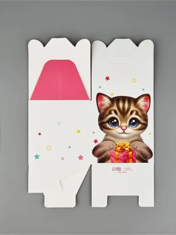 Подарочная коробка, упаковка «Котик» 10×10×10 см Подарочная коробка, упаковка «Котик» 10×10×10 см