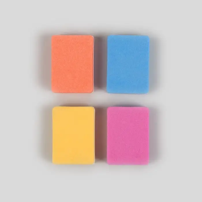 Бафы наждачные для ногтей, двусторонние, 4 шт, 3.5×2.5×1 см, разноцветные