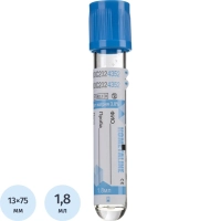 Вакуумные пробирки с Na цитрат 3,8% 1,8мл, 13х75мм, KOMETALINE 100шт/уп