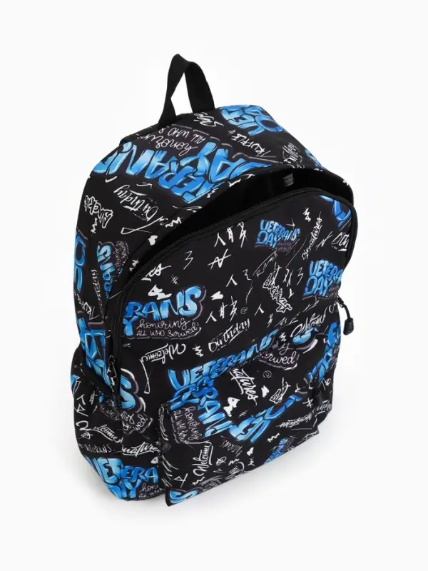 Рюкзак школьный, 3 кармана, 1 отделение, 30&times;13&times;42 см, синий