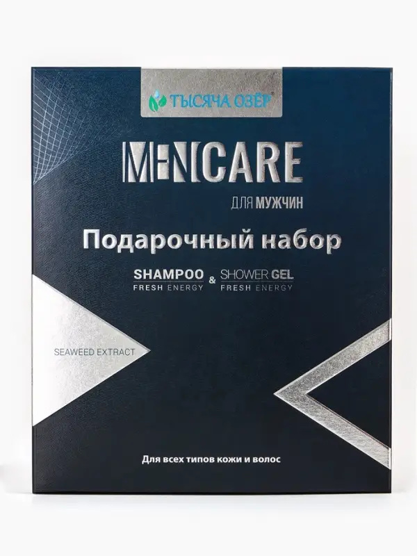 Подарочный набор мужской  Подарочный набор мужской "ТЫСЯЧА ОЗЕР": шампунь и гель для душа, по 250 мл
