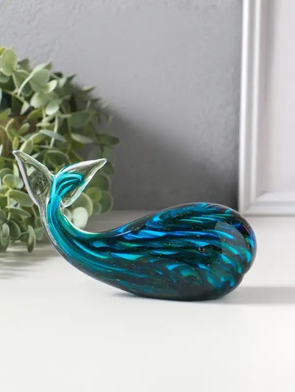 Сувенир стекло "Кит" под муранское стекло 6х16,5х9,8 см