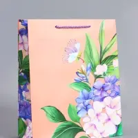 Пакет подарочный ламинированный &laquo;Цветы эмоций&raquo;, персиковый, 26&times;12&times;32 см