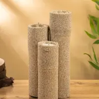 Свеча в бамбуке тройная, 15×15×30 см, 100 мл, песочная