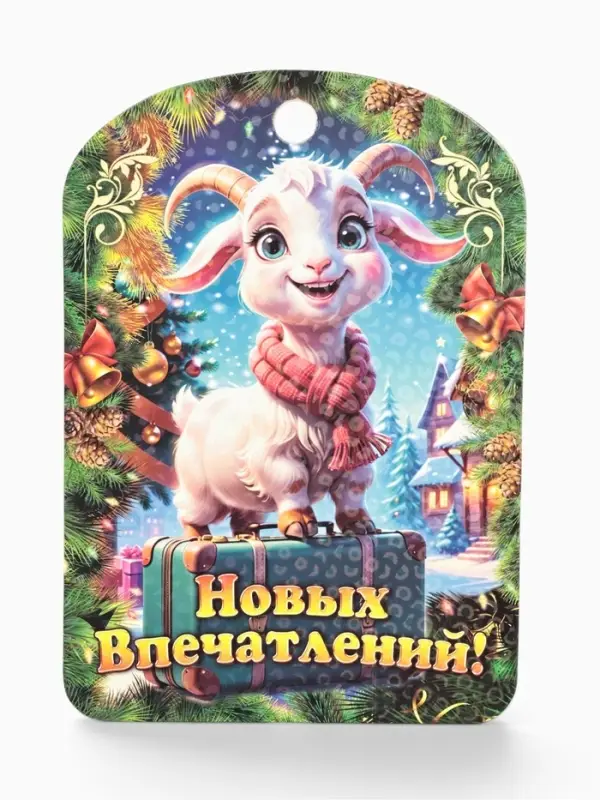 Доска разделочная сувенирная &laquo;Символ года. Новых Впечатлений!&raquo;, 27.5&times;19.5&times;0.6 см, дерево, разноцветная