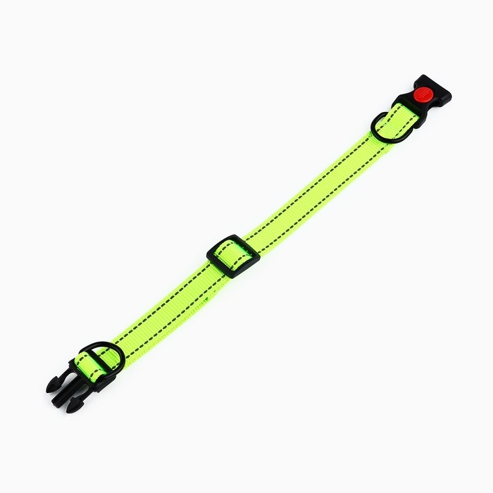 Ошейник с подкладом из нейлона с фастексом 2 см, ОШ 27-40 см, зелёный Ошейник с подкладом из нейлона с фастексом 2 см, ОШ 27-40 см, зелёный