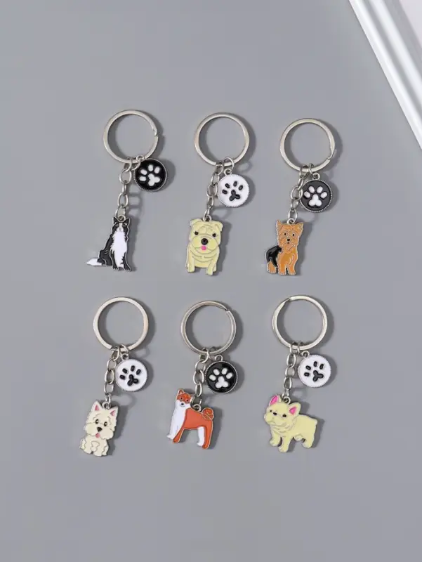 Брелок металл "Породы собак" МИКС 5,5х1,5х0,2 см