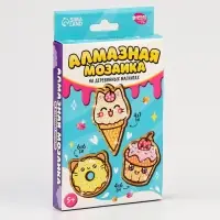 Алмазная мозаика на деревянном магните для детей &laquo;Сладости&raquo;, набор для творчества