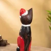 Сувенир интерьерный "Кот новогодний" 14х10х40 см, дерево Сувенир интерьерный "Кот новогодний" 14х10х40 см, дерево