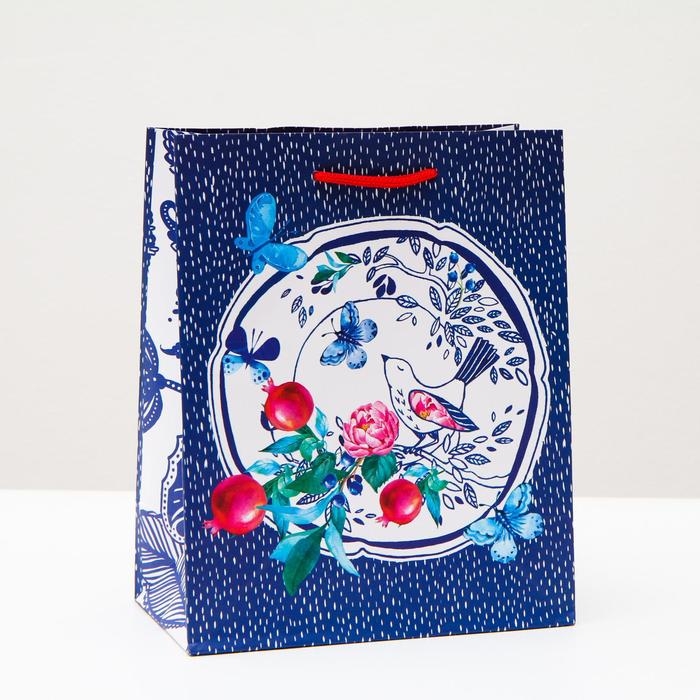 Пакет подарочный "Соловей в саду", 18 х 22,3 х 10 см