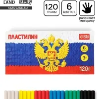 Пластилин &laquo;Герб&raquo;, 6 цветов, 120 г