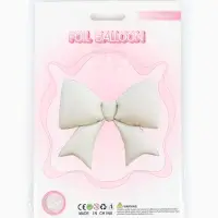 Воздушный шар фольгированный 39" "Бантик" цвет кремовый