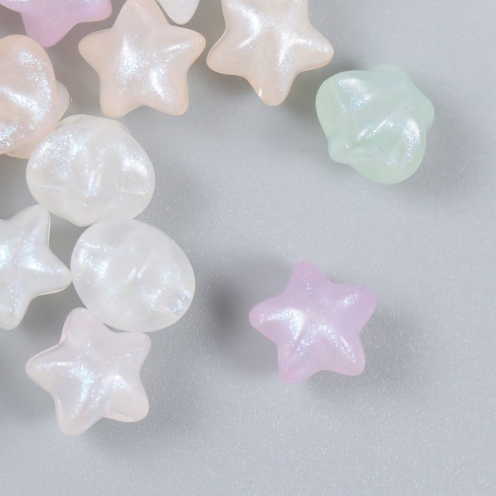 Бусины для творчества пластик Бусины для творчества пластик "Звёзды. Блеск" набор 20 гр 1х1,1х1,1 см