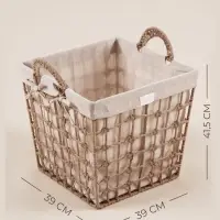 Корзина для хранения SL Home, ручное плетение, с ручками, квадратная, джут, 39&times;39&times;41.5 см
