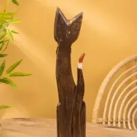 Сувенир «Кошка», 60×14×6 см, дерево, коричневый, МИКС