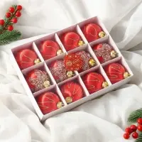 Ёлочные шары &laquo;Капризы зимы&raquo;, d=6 см, 12 шт., красные