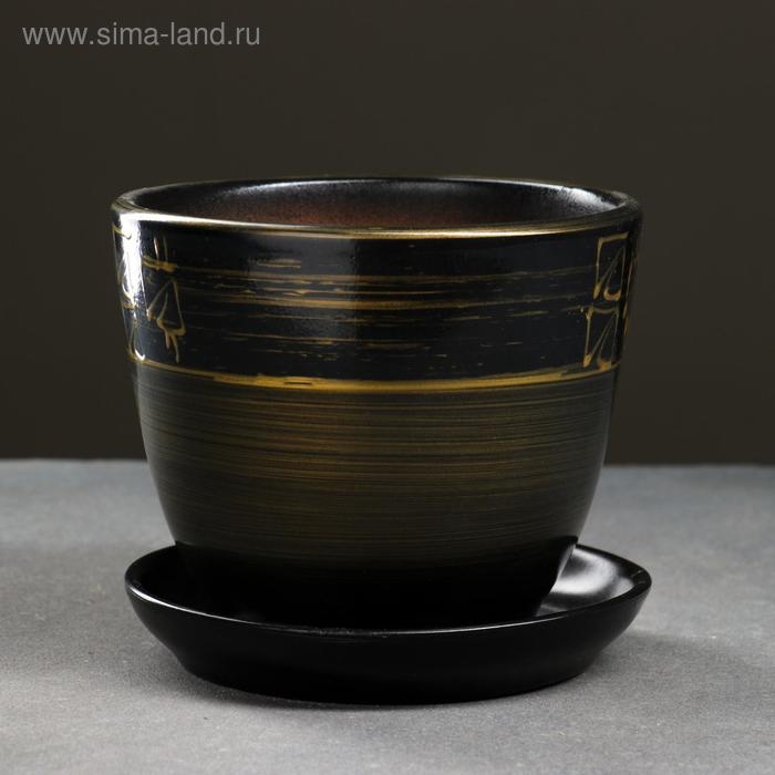 Горшок цветочный Мираж коричнев 1 л Горшок цветочный Мираж коричнев 1 л