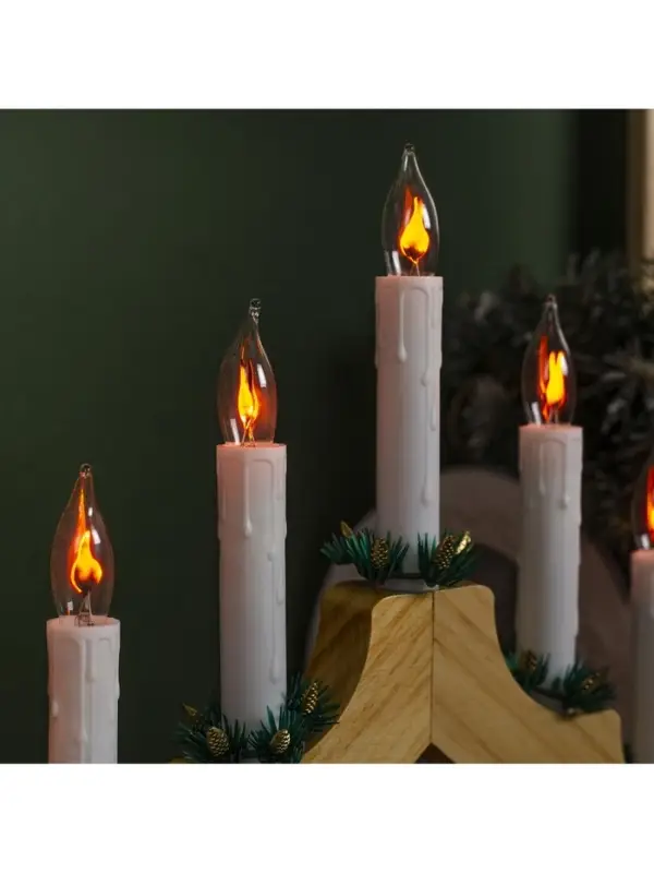 Светодиодная фигура &laquo;Рождественская горка&raquo; 39.5&times;33&times;5 см, дерево, 220 В, эффект пламени